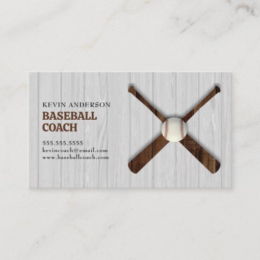 Baseball Coach Business Card Visitenkarte (Vorderseite)