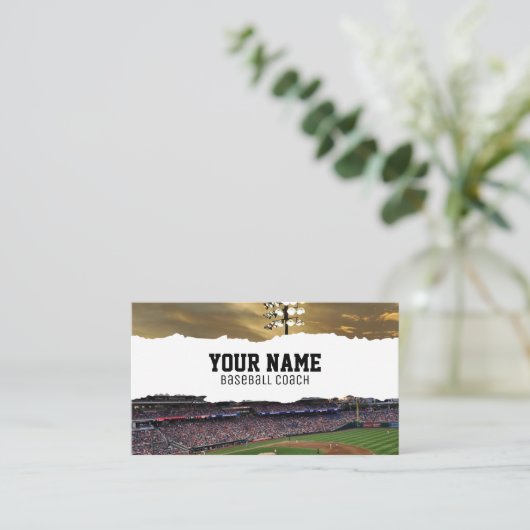 Baseball Coach Business Card Visitenkarte (Stehend Vorderseite)