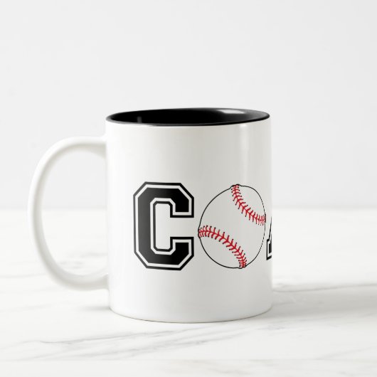 Baseball-Coach dankt Geschenk-Tasse mit Namensopti Zweifarbige Tasse (Links)