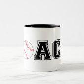 Baseball-Coach dankt Geschenk-Tasse mit Namensopti Zweifarbige Tasse (Mittel)