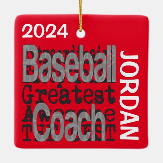 Baseball Coach Extraordinaire CUSTOM Keramikornament (Rückseite)