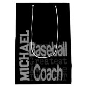 Baseball Coach Extraordinaire CUSTOM Mittlere Geschenktüte (Rückseite)