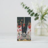 Baseball Coach Foto QR Code Business Card Visitenkarte (Stehend Vorderseite)