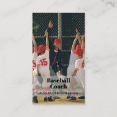 Baseball Coach Foto QR Code Business Card Visitenkarte (Vorderseite)