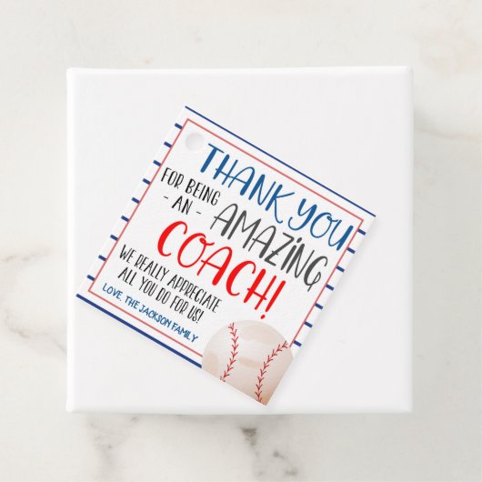 Baseball Coach-Geschenk-Tag Geschenkanhänger (Beispiel)