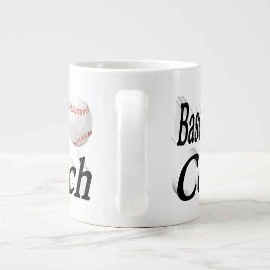 Baseball Coach Halbtext Jumbo-Tasse (Rückseite)