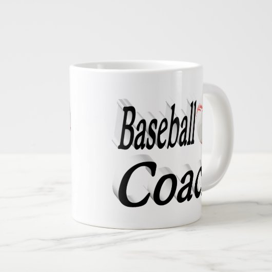 Baseball Coach Halbtext Jumbo-Tasse (Vorderseite Rechts)