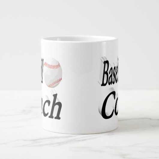 Baseball Coach Halbtext Jumbo-Tasse (Vorderseite)