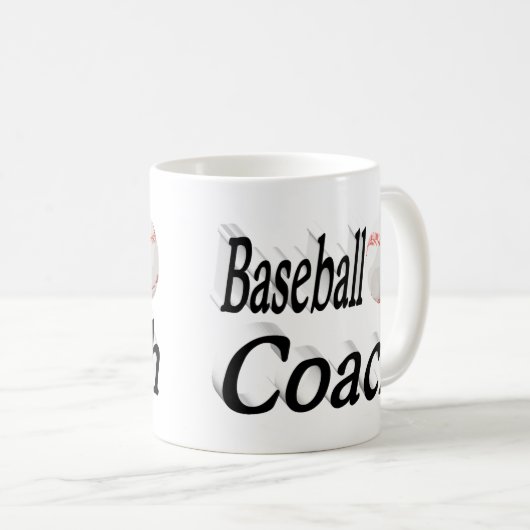 Baseball Coach Halbtext Tasse Kaffee (VorderseiteRechts)