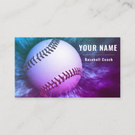 Baseball Coach Holographic Futuristic Pink Neon Visitenkarte