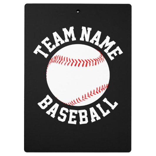Baseball Coach - Name des Teams und Farbsport Klemmbrett (Rückseite)