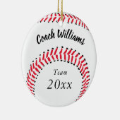 Baseball Coach Personalisiert Weihnachten Keramikornament (Rechts)