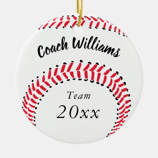 Baseball Coach Personalisiert Weihnachten Keramikornament (Vorne)