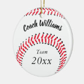 Baseball Coach Personalisiert Weihnachten Keramikornament (Links)