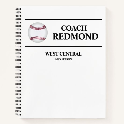 Baseball Coach SpiralNotebook Notizblock (Vorderseite)
