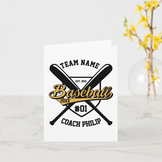 Baseball Coach Team Mama-Player Danke Karte (Gelbe Blume)