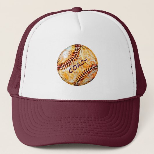 Baseball Coach Trucker Hat Truckerkappe (Vorderseite)