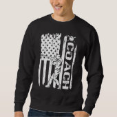 Baseball Coach USA Flag Baseball Trainer Coaching Sweatshirt (Vorderseite)