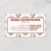 Baseball Coach Visitenkarte (Rückseite)