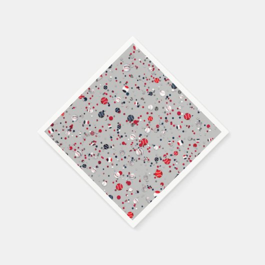 Baseball Confetti, Grau-PAPER-PARTY NAPKINS Serviette (Ecke)