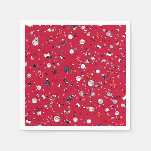 Baseball Confetti, Red PAPER PARTY NAPKINS Serviette (Vorderseite)