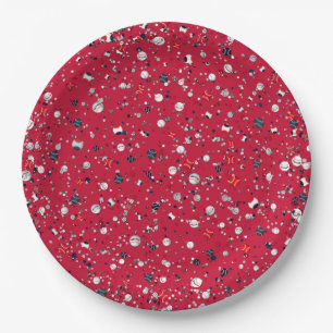 Baseball Confetti, Red-PAPER-PARTY-TELLER Pappteller