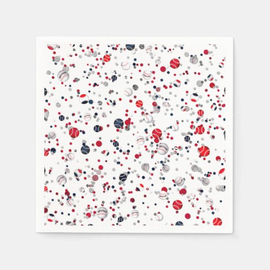 Baseball Confetti, transparentes PAPIERPARTY NAPKI Serviette (Vorderseite)