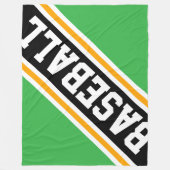 BASEBALL Coole, hellgrüne schwarze Streifen Fleecedecke (Vorderseite)