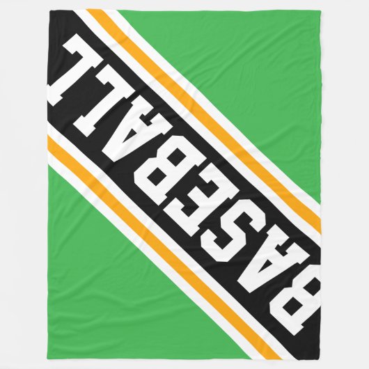 BASEBALL Coole, hellgrüne schwarze Streifen Fleecedecke (Vorderseite)