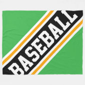 BASEBALL Coole, hellgrüne schwarze Streifen Fleecedecke (Vorderseite (Horizontal))