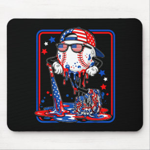 Baseball coole Tropfen 4. Juli patriotisch amerika Mousepad