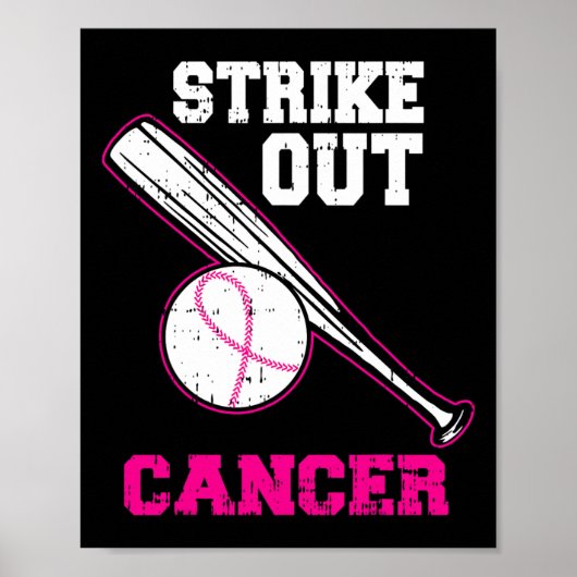 Baseball - Cooles Brustkrebs-Bewusstsein G Poster (Vorne)