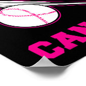 Baseball - Cooles Brustkrebs-Bewusstsein G Poster (Ecke)