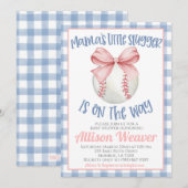 Baseball Coquette Baby Dusche Einladung (Vorne/Hinten)