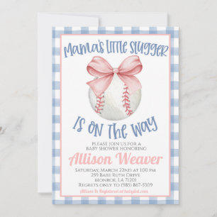 Baseball Coquette Baby Dusche Einladung