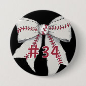 Baseball-Coquette/Bogen mit benutzerdefinierter Sp Button (Vorderseite)