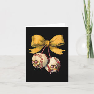 Baseball Coquette Bow Game Day Halloween Women Gir Karte