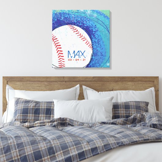 BASEBALL CRAZE Bar Mitzvah Sign-In Memory-Board Leinwanddruck (Insitu (Schlafzimmer))