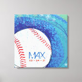 BASEBALL CRAZE Bar Mitzvah Sign-In Memory-Board Leinwanddruck (Vorderseite)