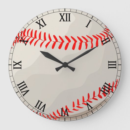 Baseball - Custom Clock Große Wanduhr (Vorderseite)