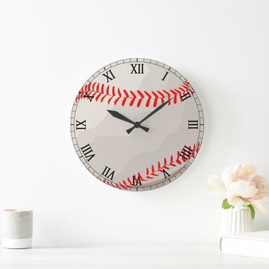Baseball - Custom Clock Große Wanduhr (Zuhause)