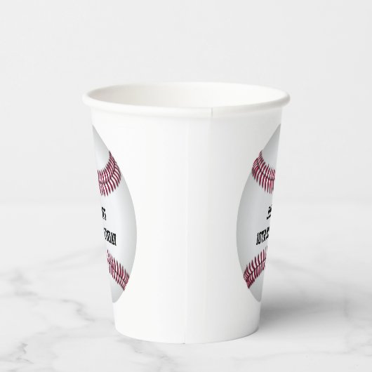 Baseball Custom Geburtstag Pappbecher (Rechts)