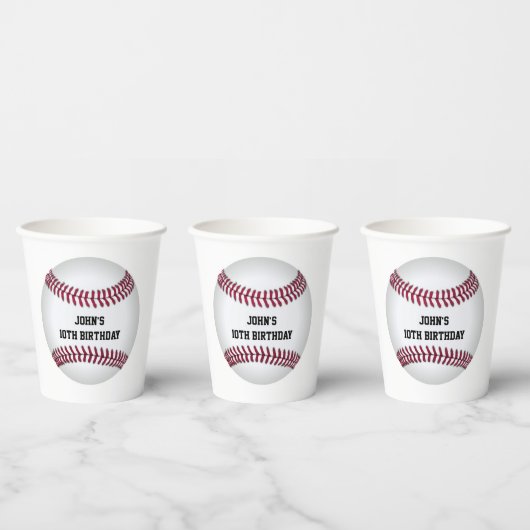 Baseball Custom Geburtstag Pappbecher (Multi)