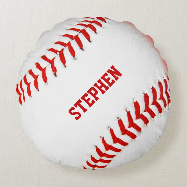 Baseball Custom Round Pillow Rundes Kissen (Vorderseite)