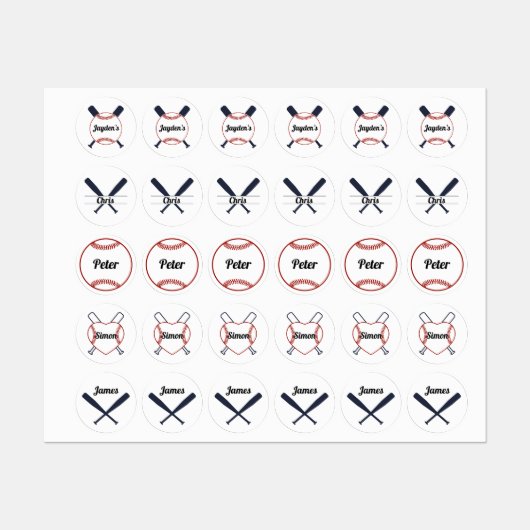 Baseball dachte. etiketten (Blatt)