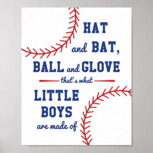 Baseball dachte, was kleine Jungs sind Poster