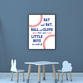 Baseball dachte, was kleine Jungs sind Poster