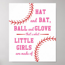 Baseball dachte, was kleine Mädchen sind Poster
