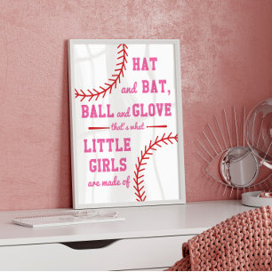 Baseball dachte, was kleine Mädchen sind Poster
