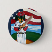 Baseball Dackel Button (Vorderseite)